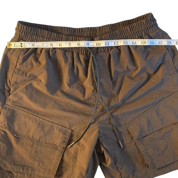 Richie Le Collection Cargo Short Mens Sz M Brown Utility RLC Pockets Drawstring - Picture 8 of 9